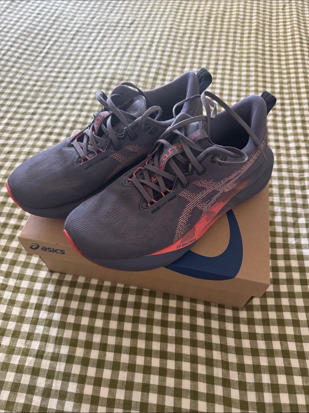ASICS Men's Athletic Trainers in Gray with Pink Accents